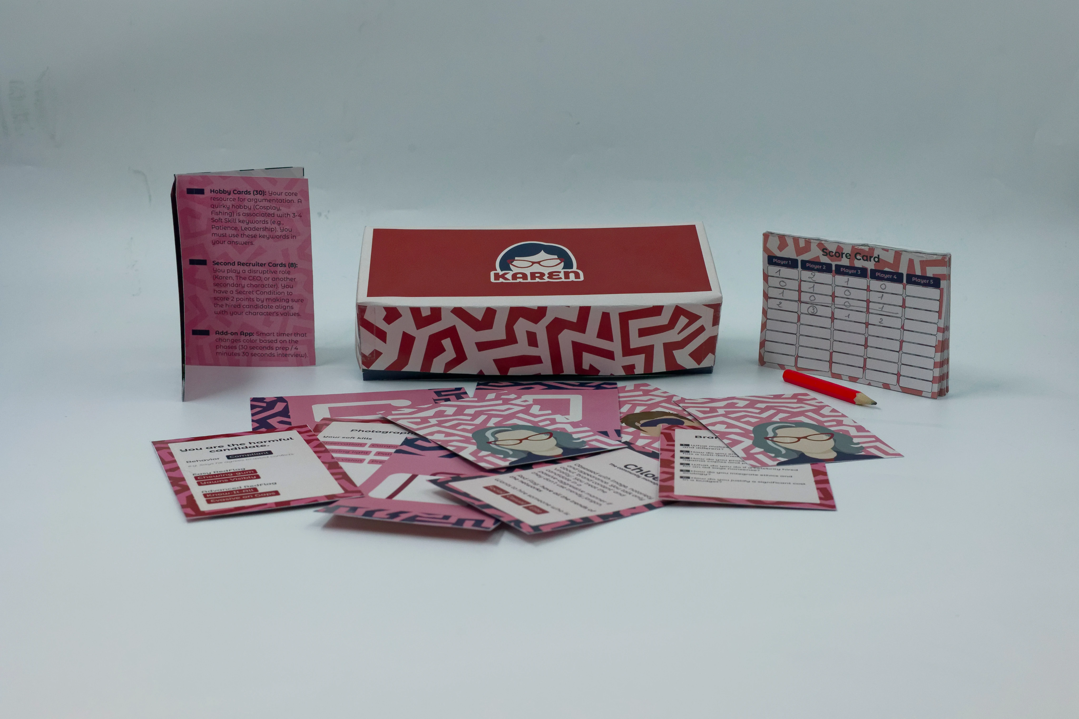 Dos de cartes du jeu Karen
